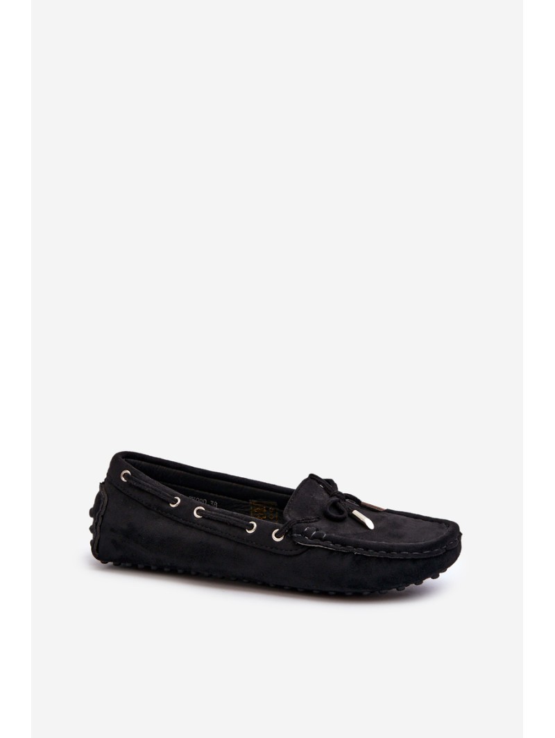 Women's Moccasins in Eco Suede Black Anemilda