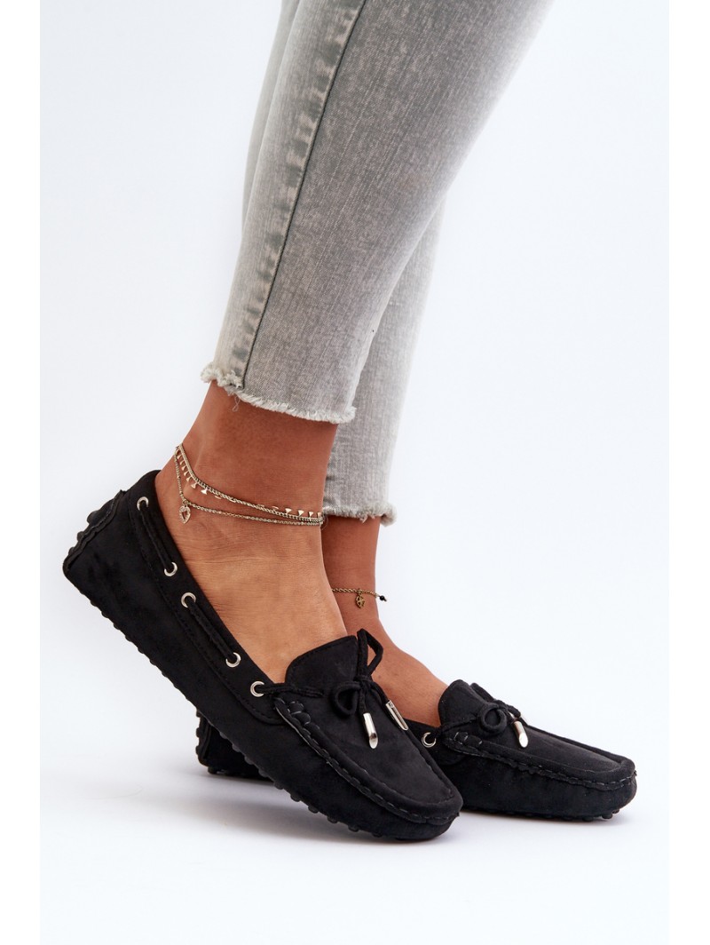 Women's Moccasins in Eco Suede Black Anemilda