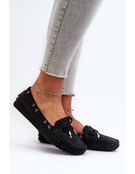 Women's Moccasins in Eco Suede Black Anemilda