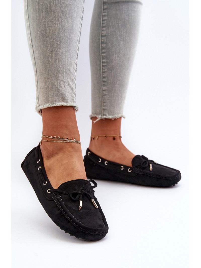 Women's Moccasins in Eco Suede Black Anemilda