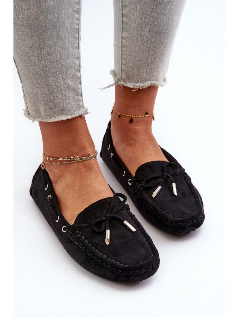 Women's Moccasins in Eco Suede Black Anemilda