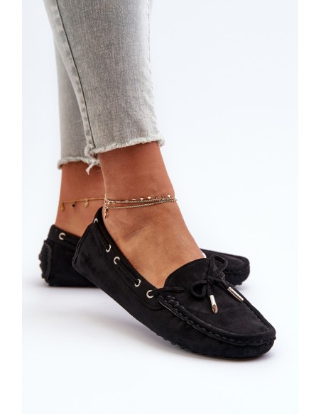 Women's Moccasins in Eco Suede Black Anemilda