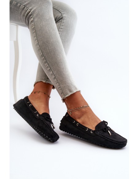 Women's Moccasins in Eco Suede Black Anemilda