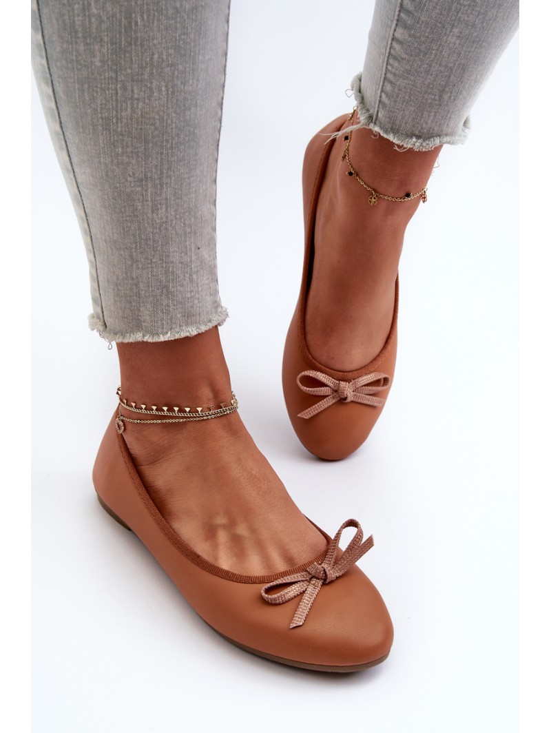 Ballerinas Eco Leather With Bow Camel Sandal