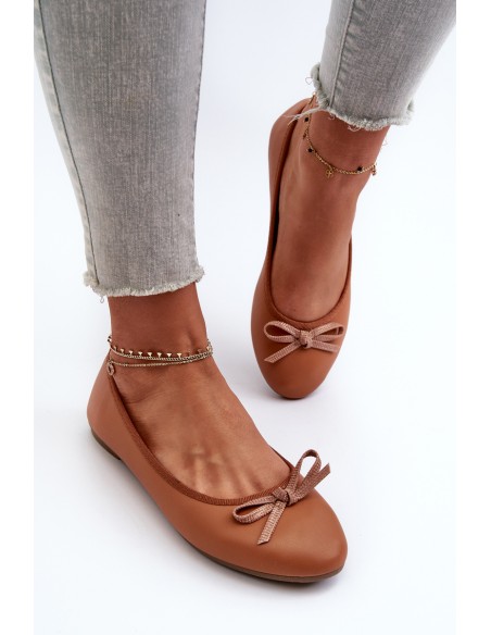 Balerinos Eco Leather Su Bow Camel Sandal