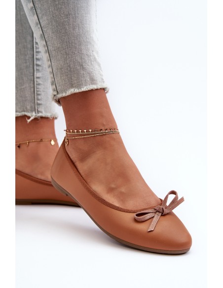 Ballerinas Eco Leather With Bow Camel Sandal