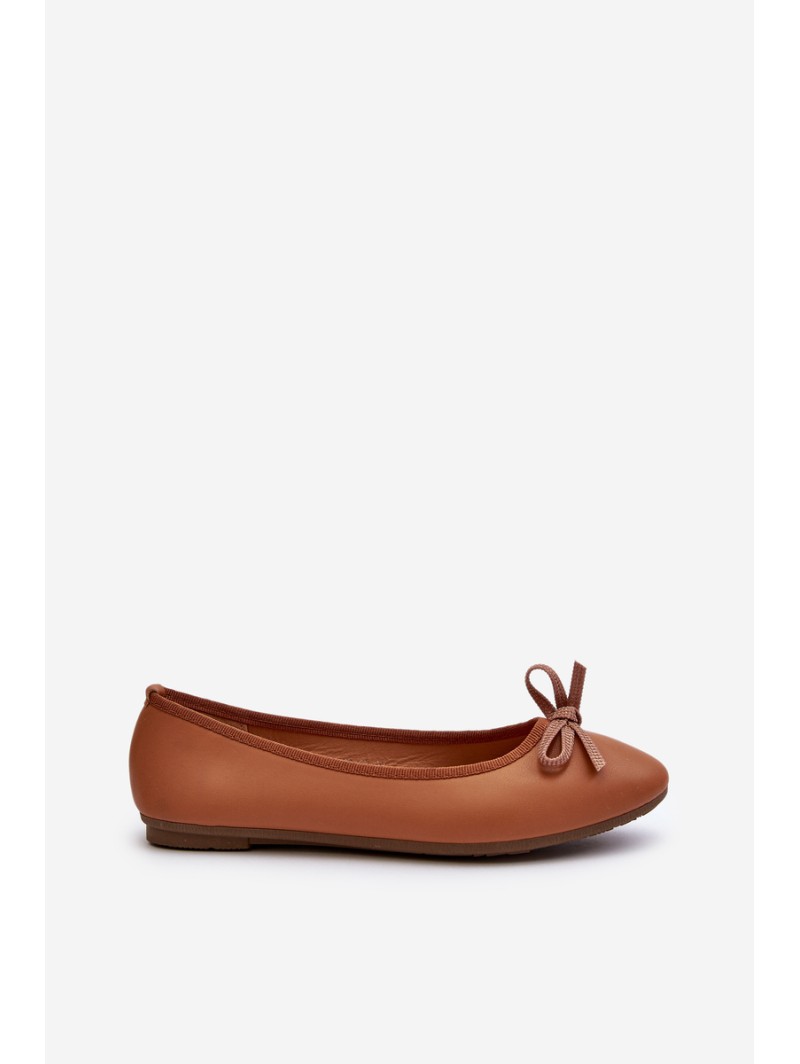 Ballerinas Eco Leather With Bow Camel Sandal
