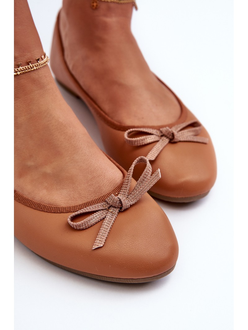 Ballerinas Eco Leather With Bow Camel Sandal