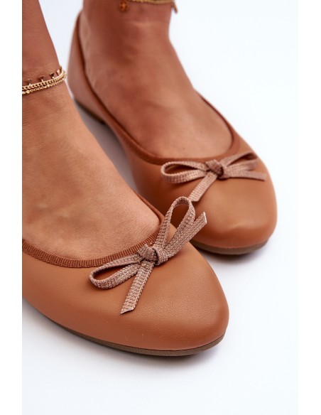Ballerinas Eco Leather With Bow Camel Sandal