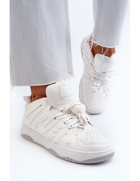 Women's White Faux Leather Sneakers Berilla