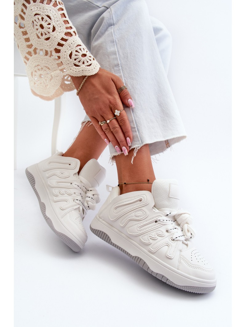 Women's White Faux Leather Sneakers Berilla