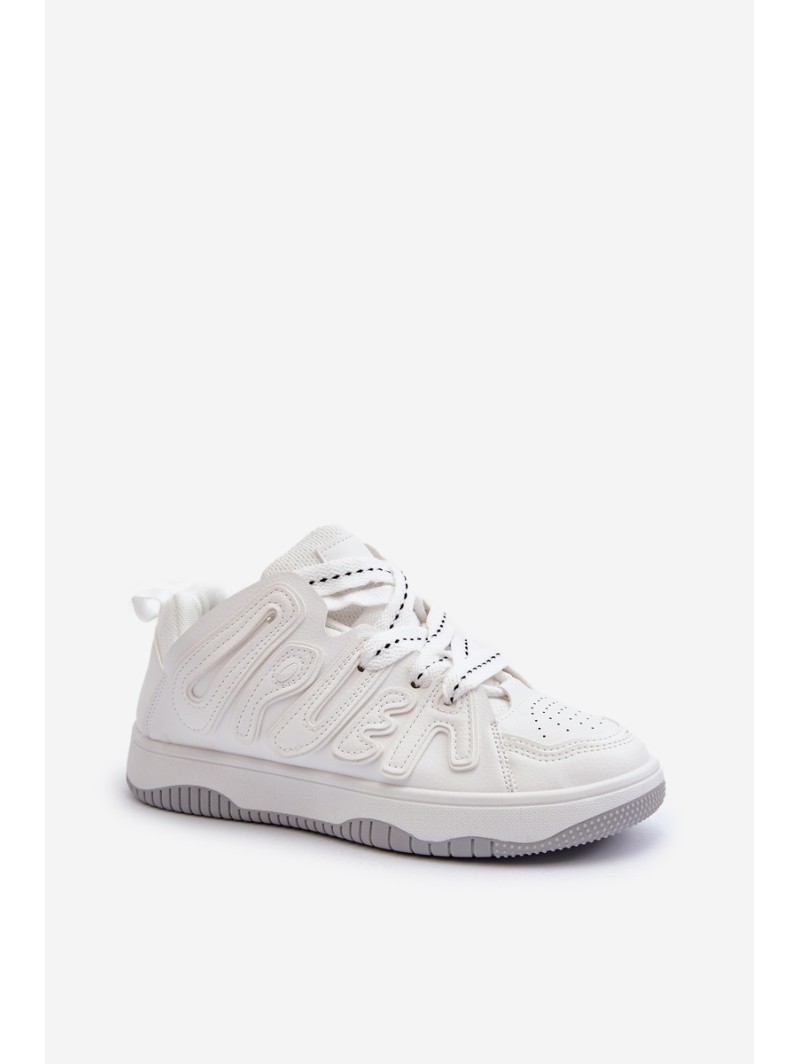 Women's White Faux Leather Sneakers Berilla