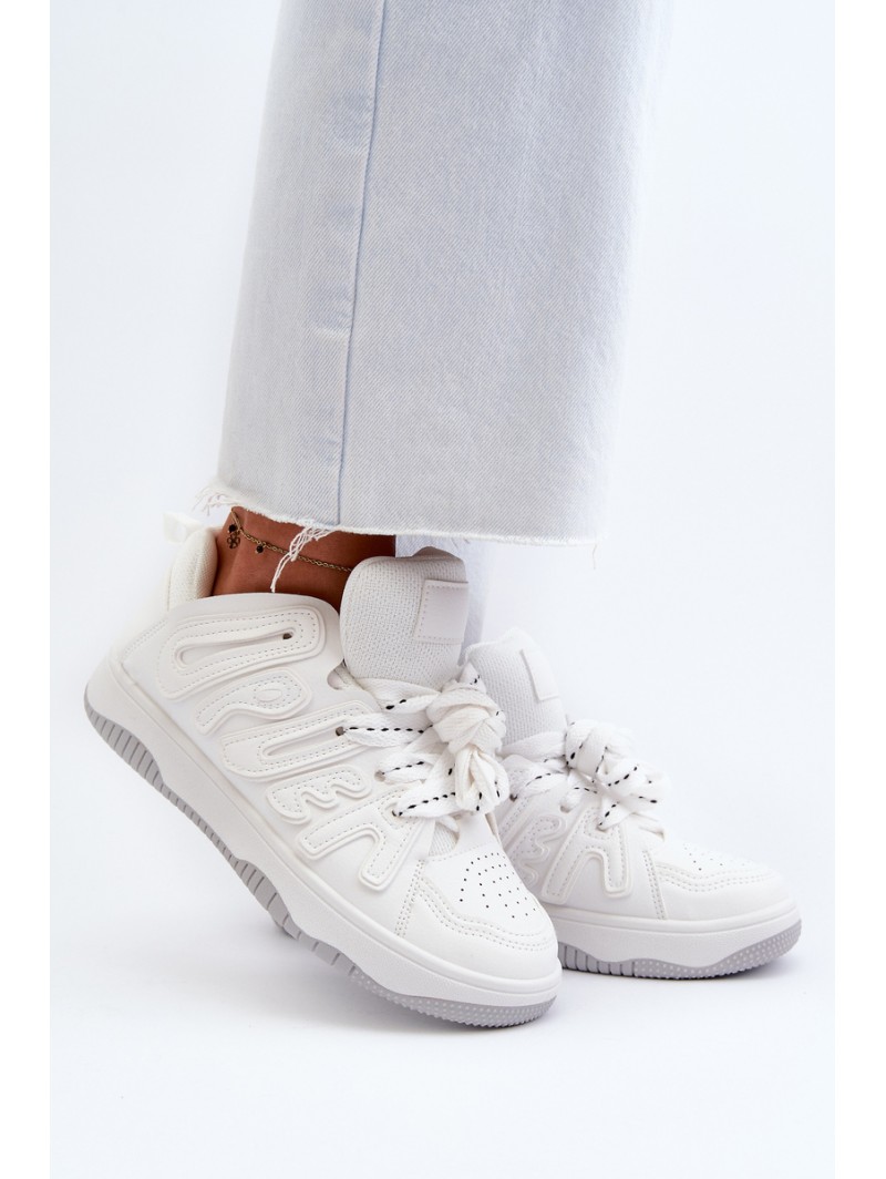 Women's White Faux Leather Sneakers Berilla