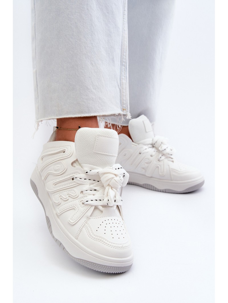 Women's White Faux Leather Sneakers Berilla