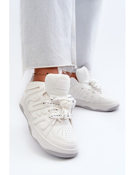 Women's White Faux Leather Sneakers Berilla