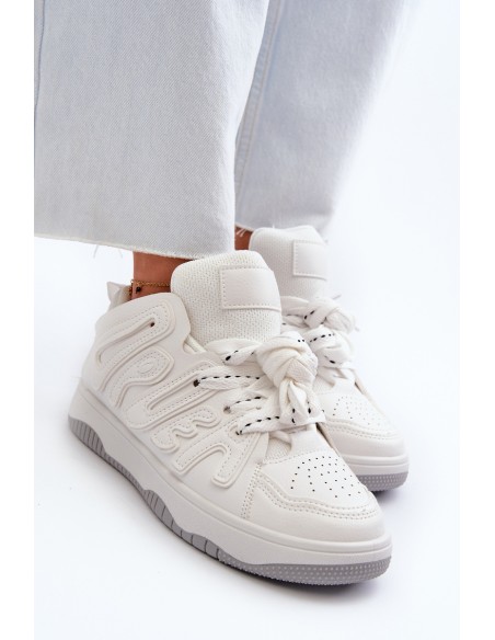 Women's White Faux Leather Sneakers Berilla