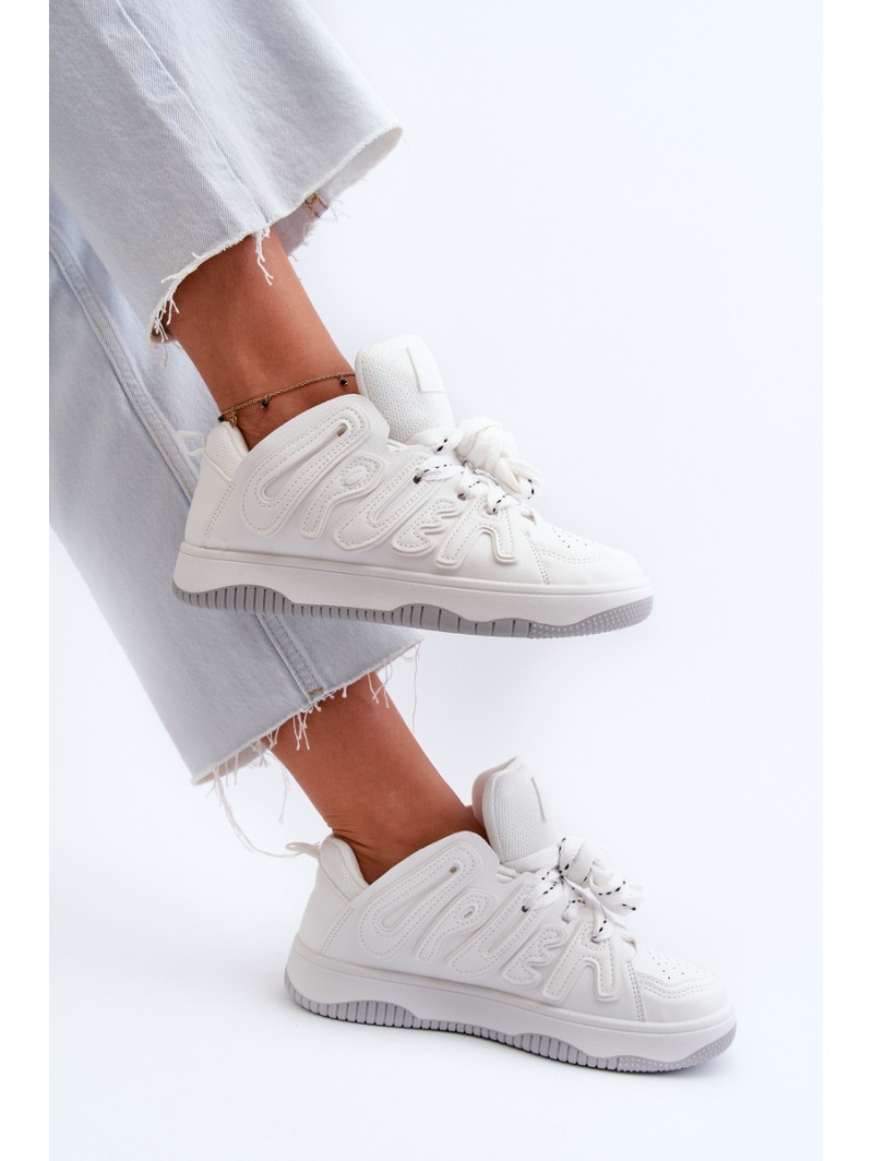 Women's White Faux Leather Sneakers Berilla