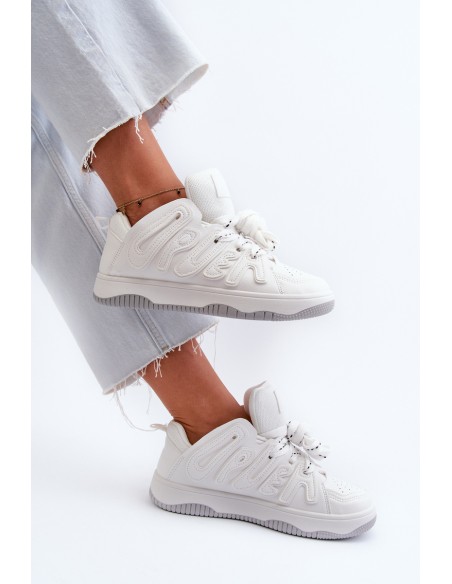 Women's White Faux Leather Sneakers Berilla