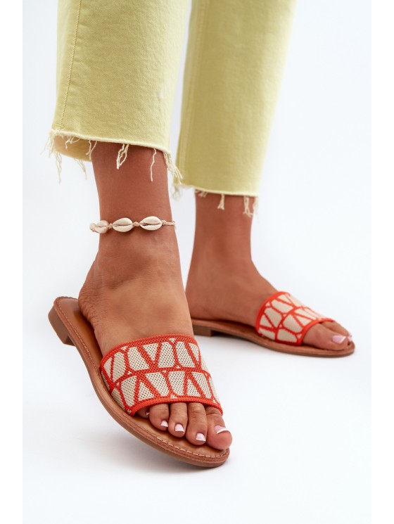 Women's Flat Heel Sandals Orange Traivea 2
