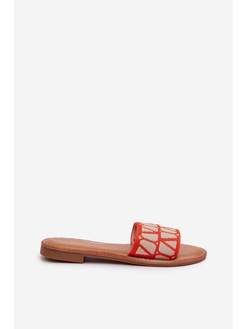 Women's Flat Heel Sandals Orange Traivea