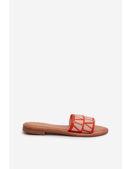 Women's Flat Heel Sandals Orange Traivea
