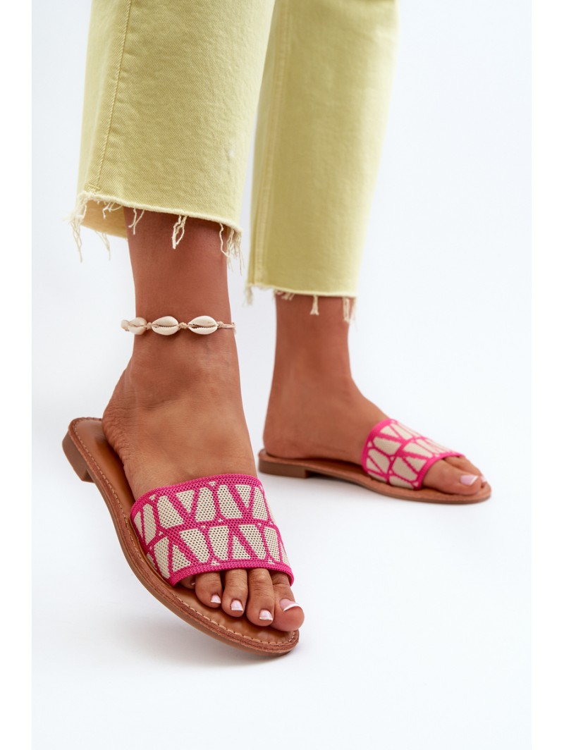 Women's Flat Heel Flip Flops in Fuchsia by Traivea