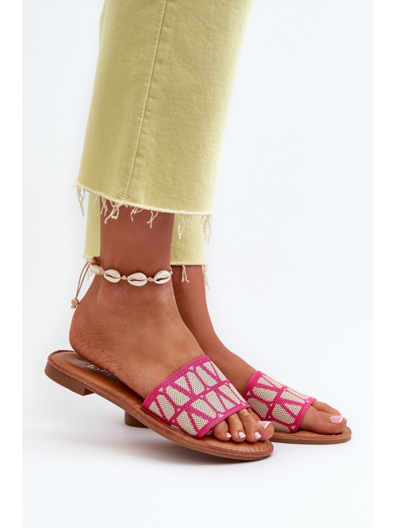 Women's Flat Heel Flip Flops in Fuchsia by Traivea