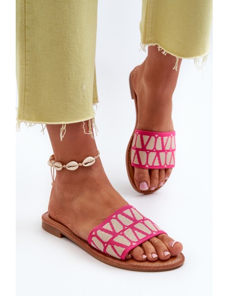 Women's Flat Heel Flip Flops in Fuchsia by Traivea