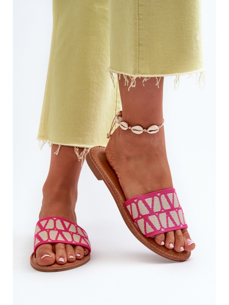 Women's Flat Heel Flip Flops in Fuchsia by Traivea