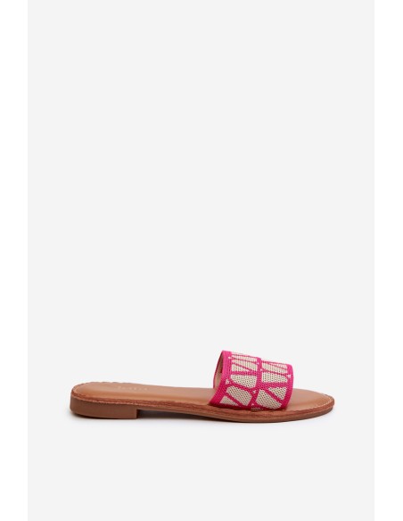 Women's Flat Heel Flip Flops in Fuchsia by Traivea