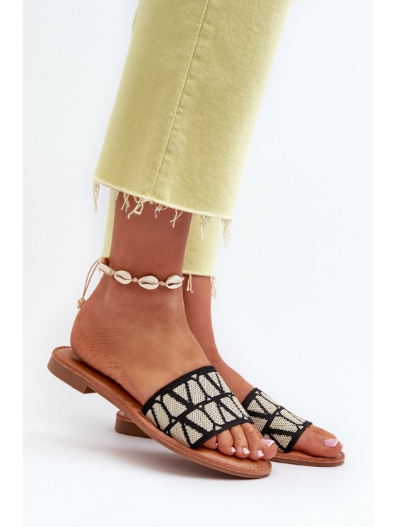 Women's Black Flat Sandals Traivea 2