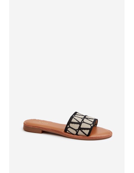 Women's Black Flat Sandals Traivea