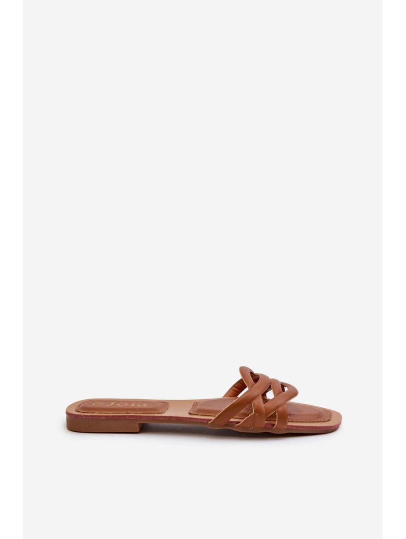 Women's Eco Leather Flat Heel Sandals Brown Moldela