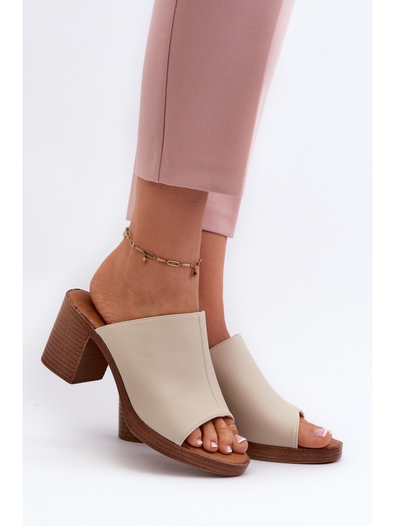Elegantiški lengvi moteriški sandalai su kulnais Beige Varnila 2