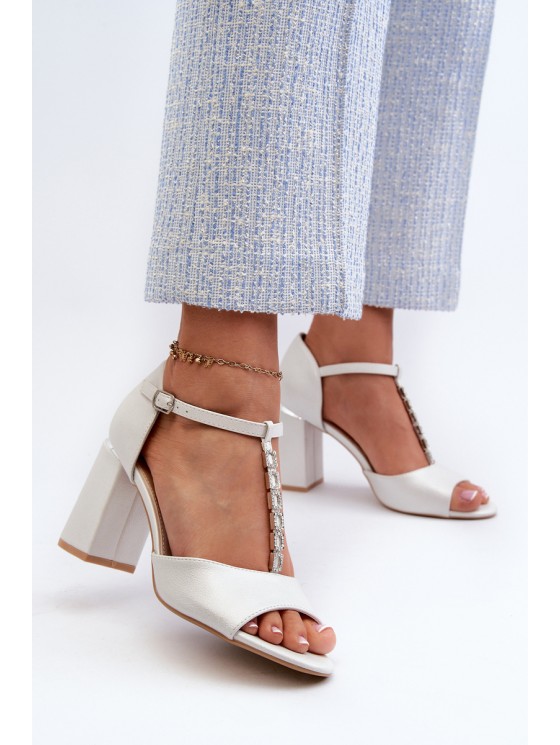 Sandals With Rhinestones Silver Aniya