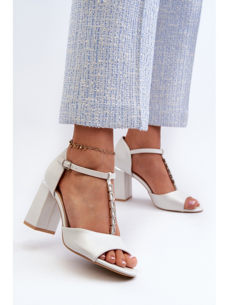 Sandals With Rhinestones Silver Aniya