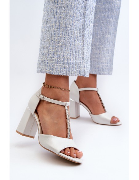Sandals With Rhinestones Silver Aniya