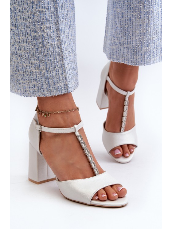 Sandals With Rhinestones Silver Aniya 2