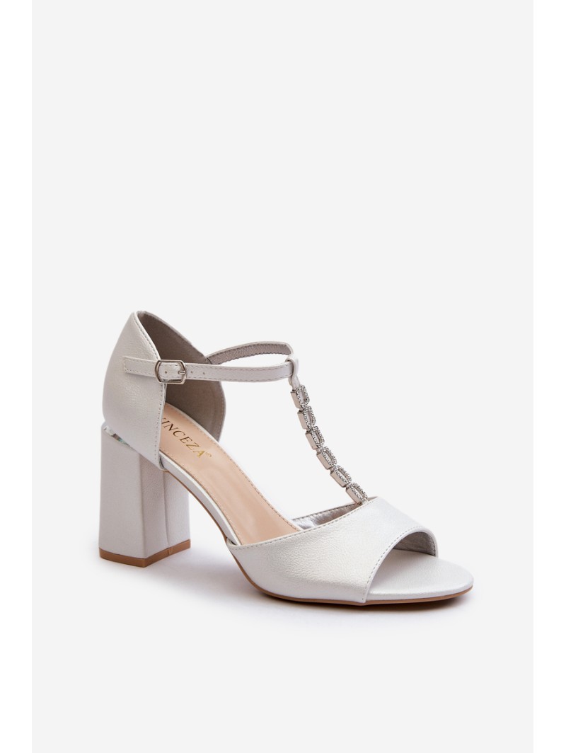 Sandals With Rhinestones Silver Aniya