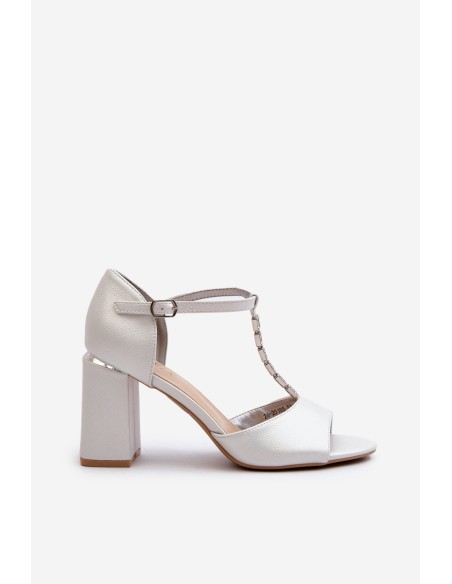Sandals With Rhinestones Silver Aniya