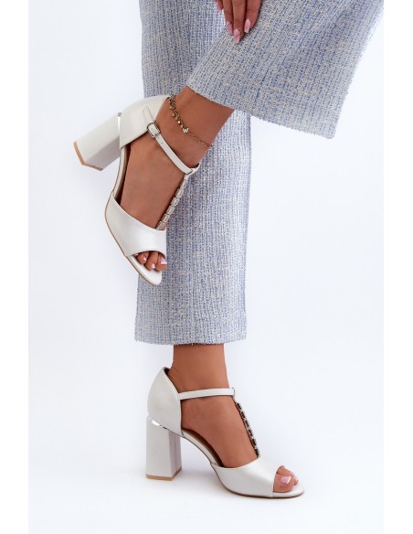 Sandals With Rhinestones Silver Aniya