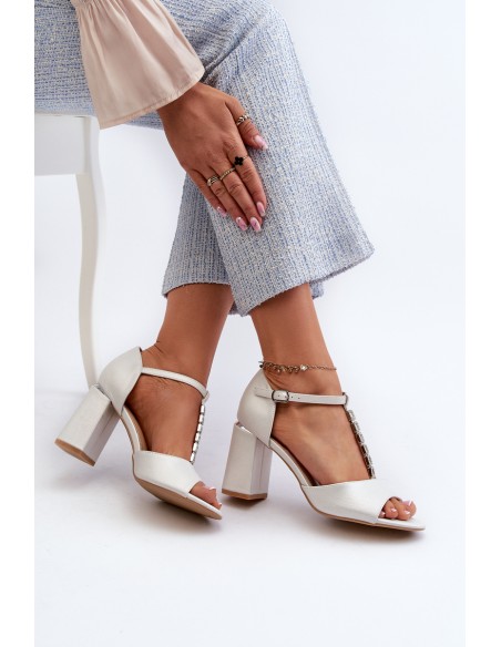 Sandals With Rhinestones Silver Aniya