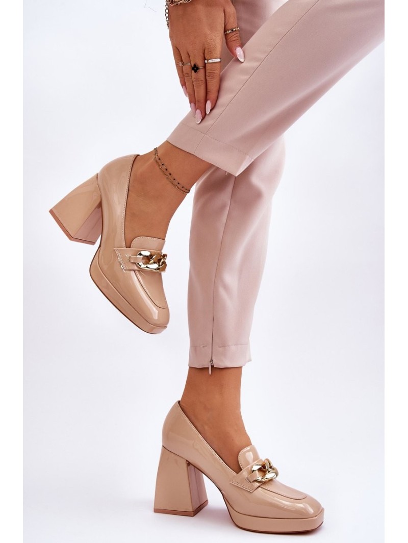 Pumps On Massive Heels Beige Nataly