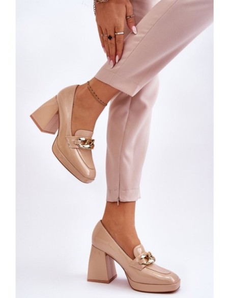 Pumps On Massive Heels Beige Nataly