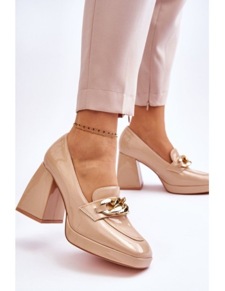 Pumps On Massive Heels Beige Nataly