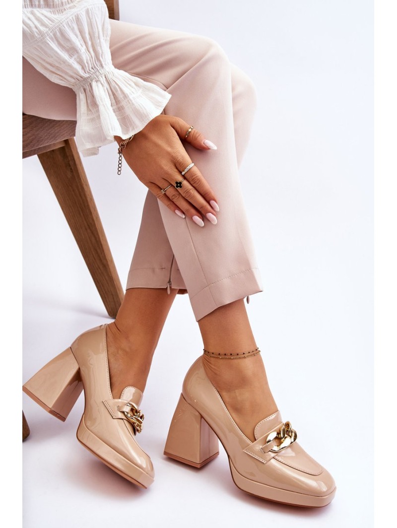 Pumps On Massive Heels Beige Nataly