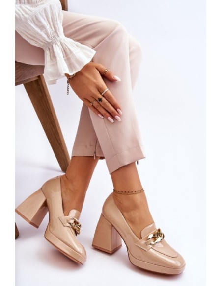 Pumps On Massive Heels Beige Nataly