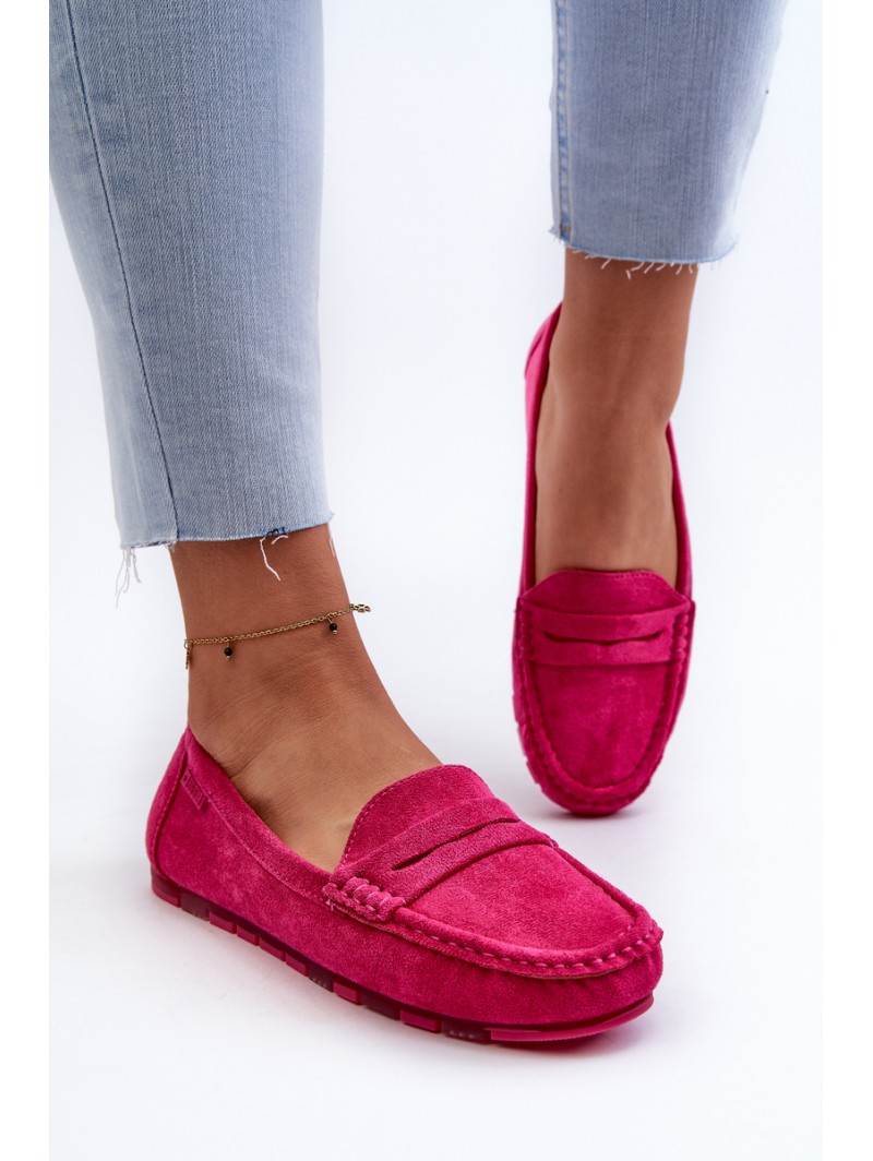 Women's Fuchsia Eco Suede Moccasins Big Star NN274934 Memory Foam System