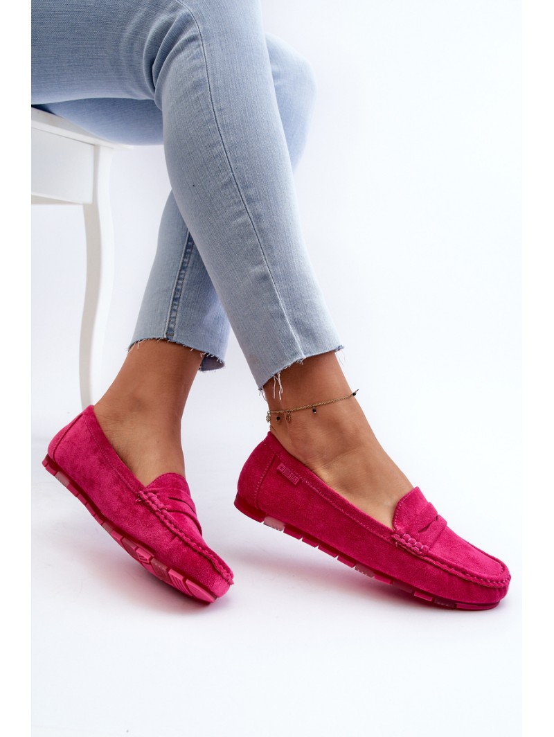 Women's Fuchsia Eco Suede Moccasins Big Star NN274934 Memory Foam System