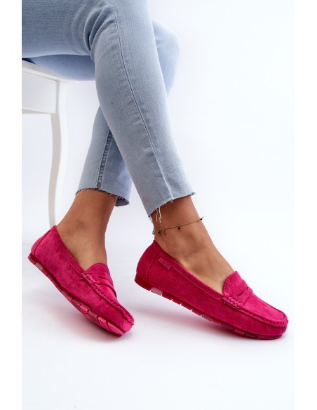 Women's Fuchsia Eco Suede Moccasins Big Star NN274934 Memory Foam System